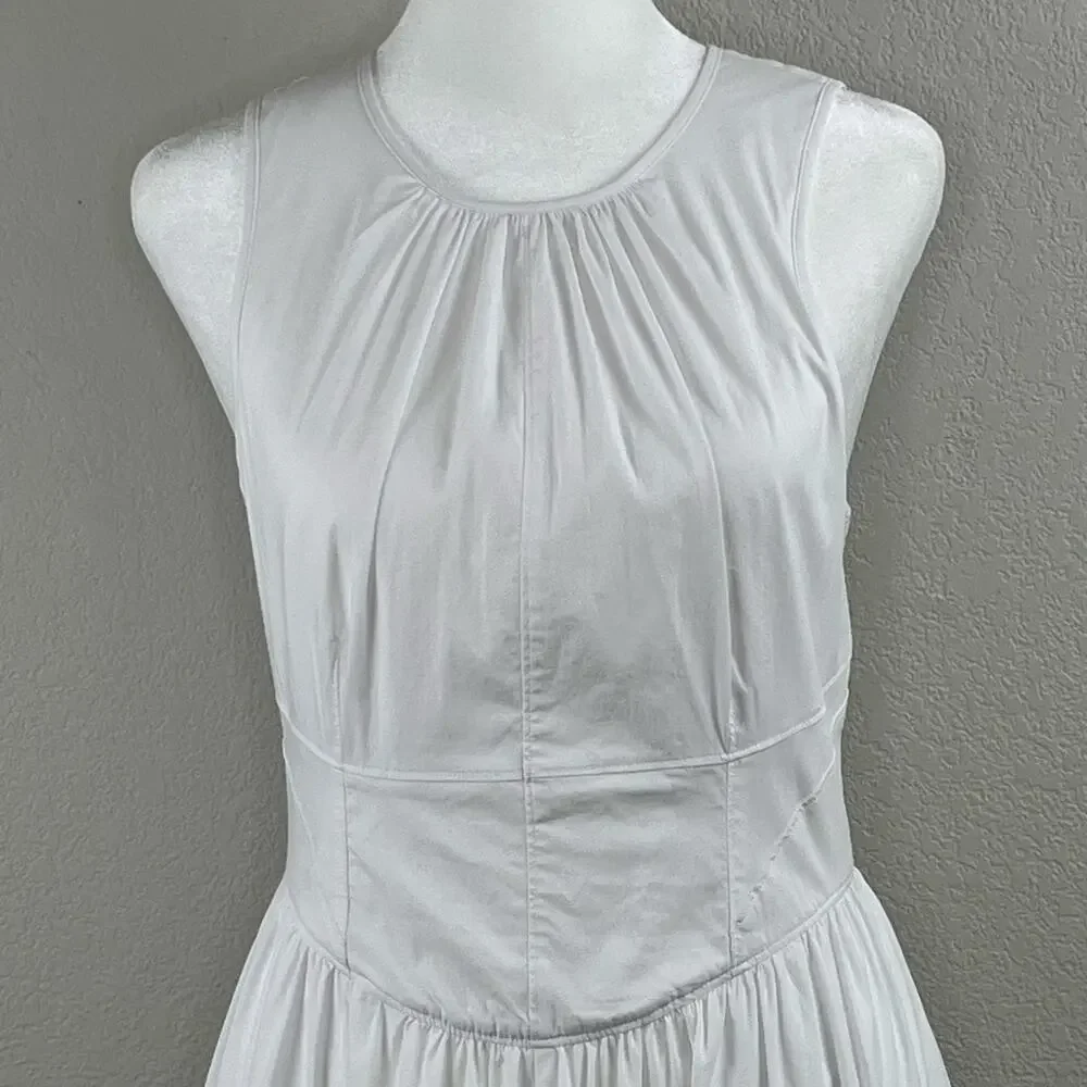 Cinq A Sept White Benita Double Bow Back Sleeveless Crewneck Midi Dress 2 NWOT - Picture 6 of 16